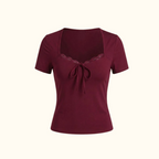 Women’s square neck fitted top in ribbed fabric
