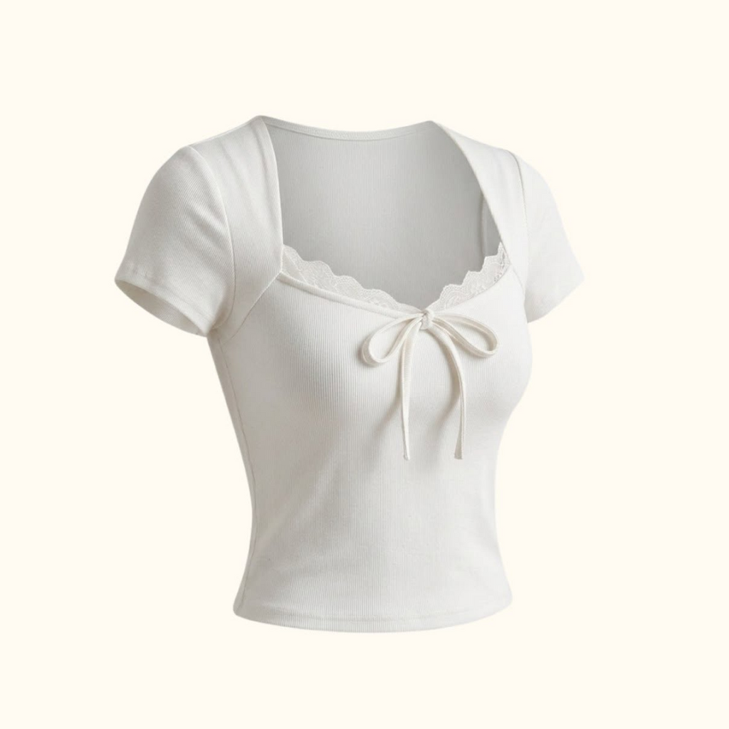 White feminine crop top for women